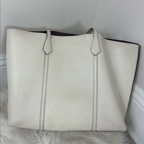 Tory Burch White Ivory Perry Triple Compartment Tote Bag - Picture 3 of 10